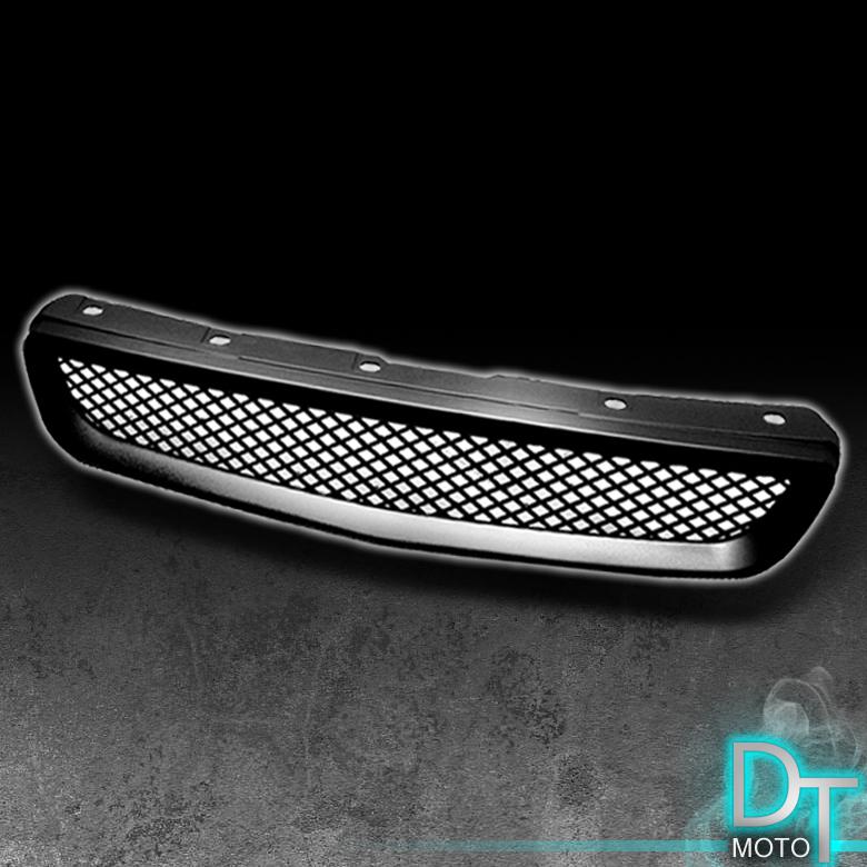 96-98 honda civic 2/3/4dr jdm black front hood mesh sport grille grill