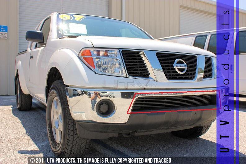 2005 - 2008 nissan frontier 1pc bumper black billet grille kit 06 07