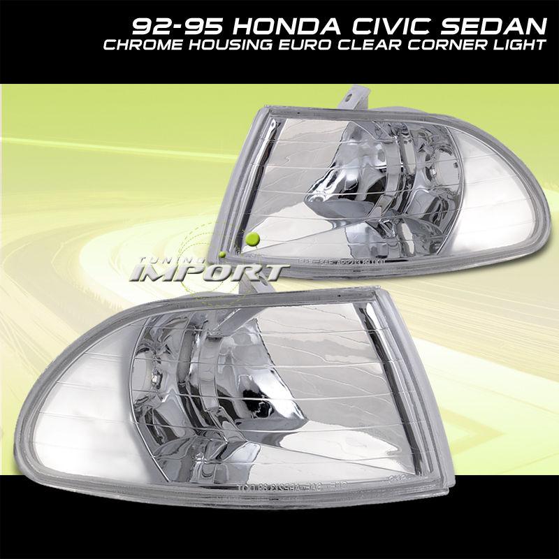 1992-1995 honda civic jdm chrome side marker signal corner lights lamps assembly