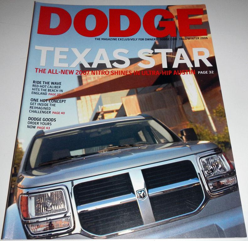 Fall winter 2006 dodge “texas star” magazine brochure ft challenger concept +