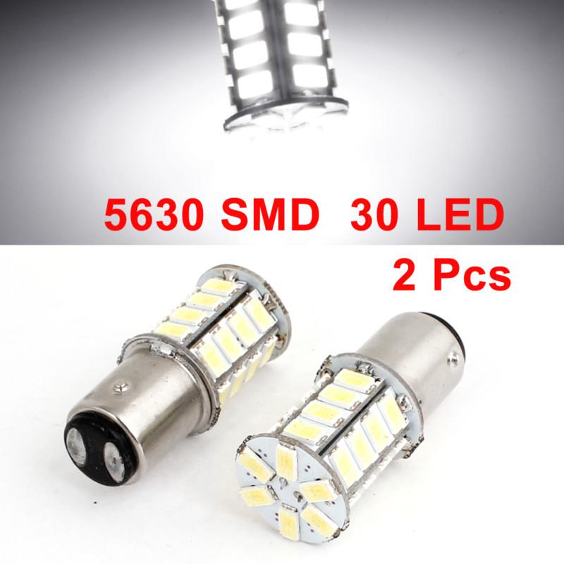 2pcs 1157 bay15d 30 5630 smd white led brake turn signal light bulb for car auto