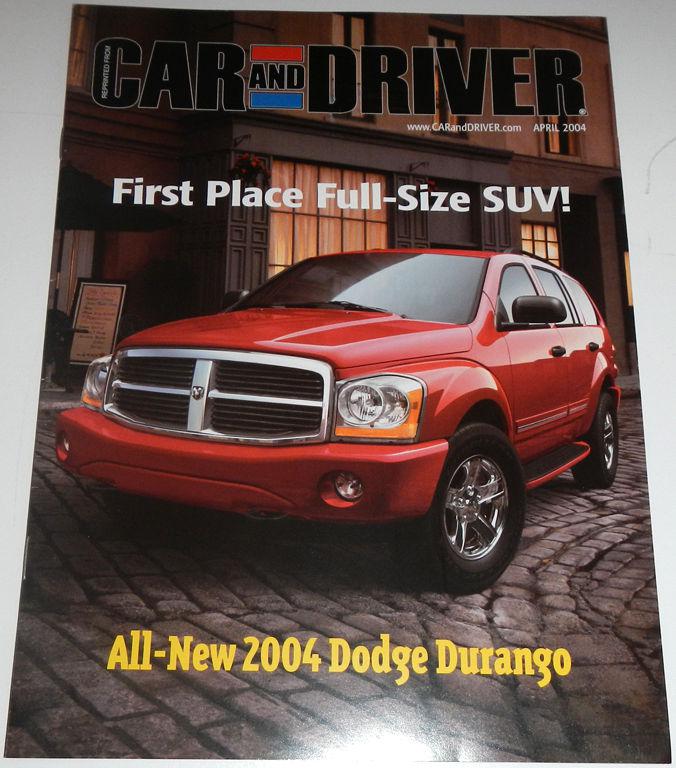 April 2004 car and driver magazine brochure ft dodge durango ford expedition +