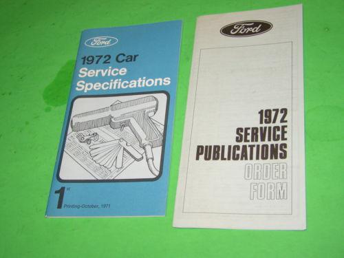 Ford 1972 car service specifications booklet   6c