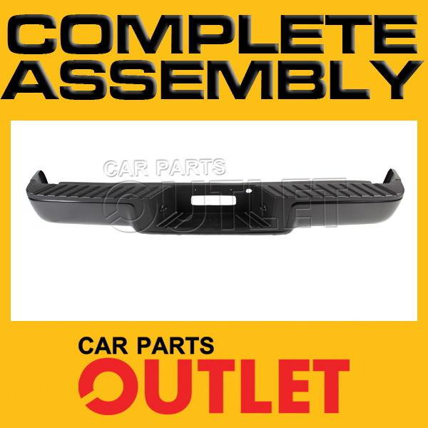 06-08 ford f150 styleside rear bumper primered face bar black pad wo sensor hole