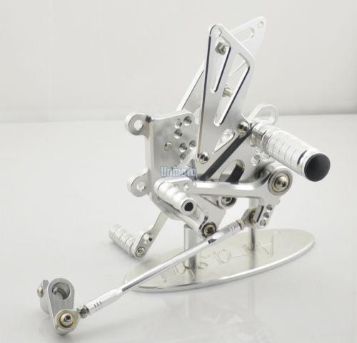 Silver cnc adjuster footrest racing rearset for aprilia rsv4