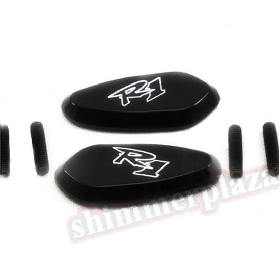 Black mirrors block offs off base plates for 00-06 yamaha yzf r1 yzf-r1 yzfr1 