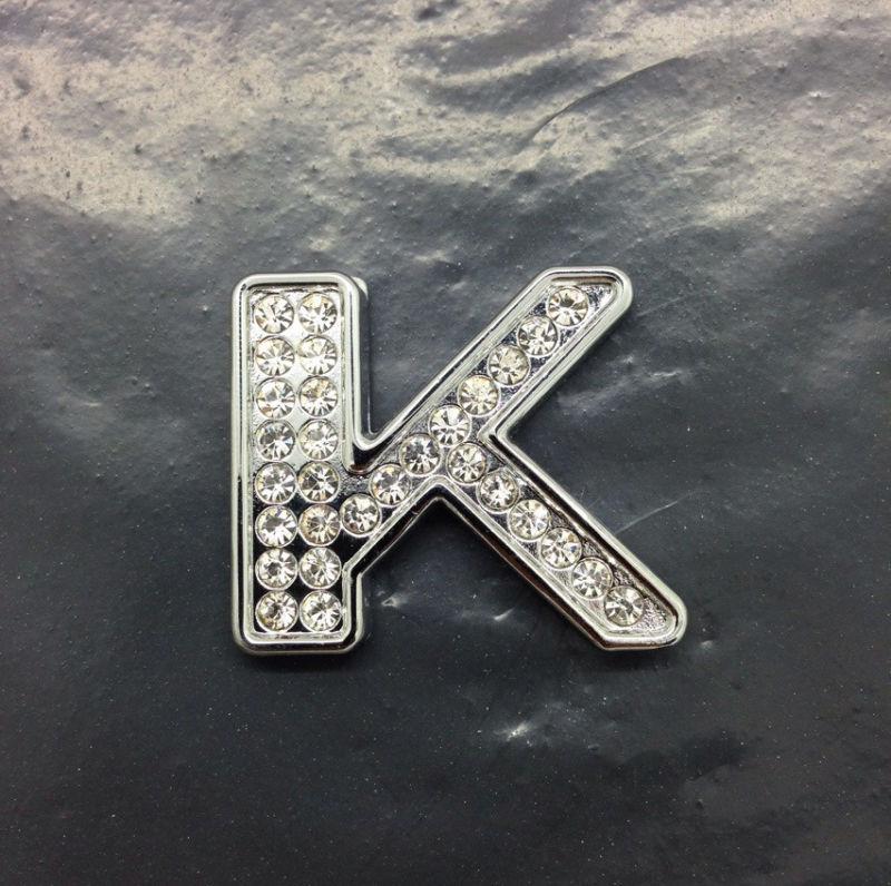 Luxury diy diamond 3d chrome letters number sticker decal decoration - letter k