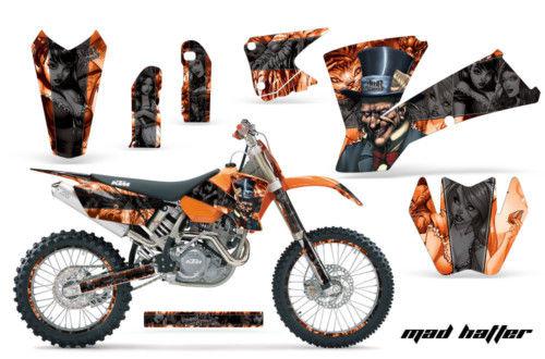 Amr racing mx decal graphics kit ktm 2003 2004 exc sx number plate backgrounds