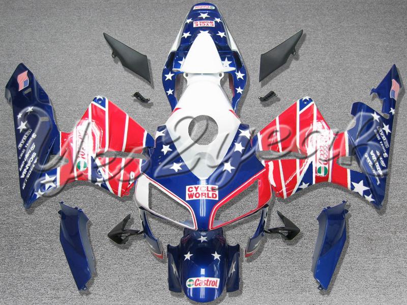Injection molded fit 2003 2004 cbr600rr 03 04 blue castrol fairing zn706