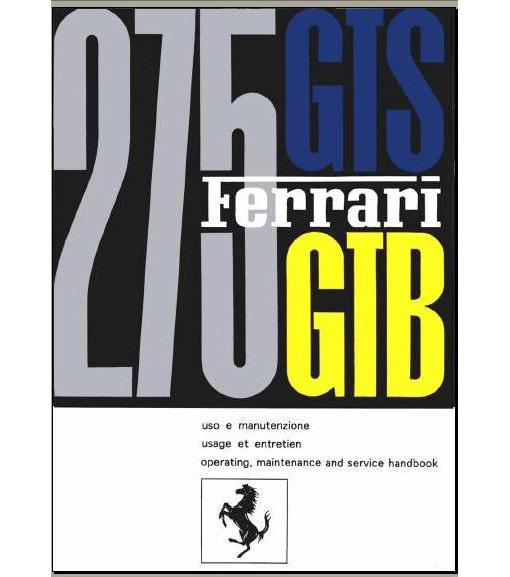 Ferrari 275 gtb gts owners manual's 1965-68 plus bonus