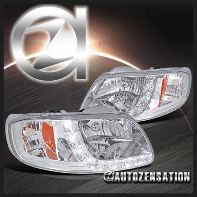 97-03 ford f150/97-02 expedition 1pc crystal clear led headlights left+right