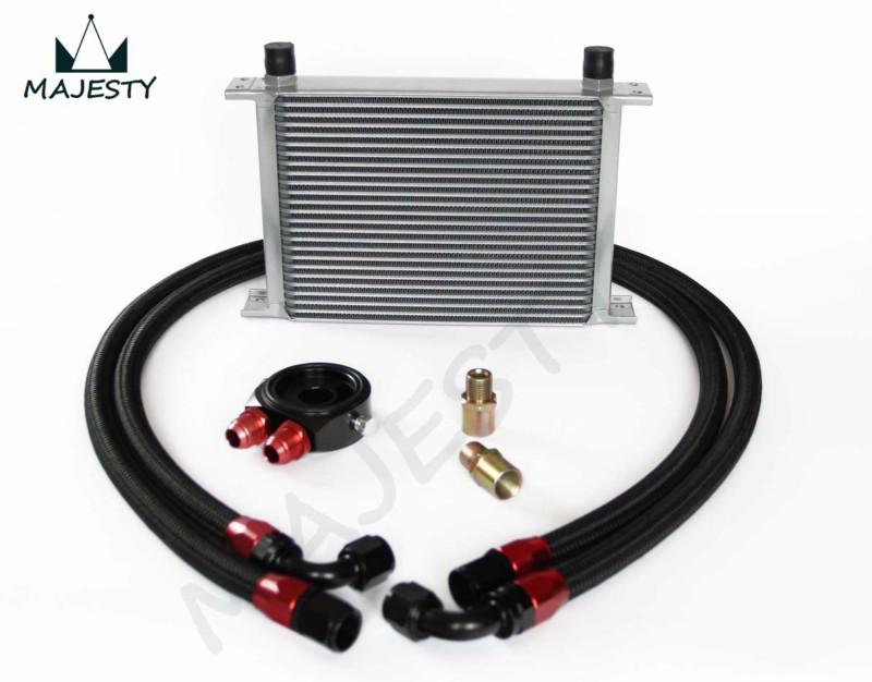 25 row an-10an universal engine transmission oil cooler + filter kit black