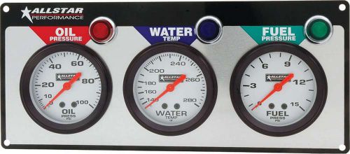 Allstar performance white face gauge panel assembly p/n 80092