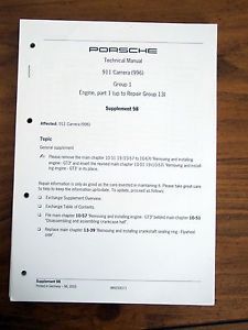 170-page porsche repair manual supplement: 996 911 carrera; including the gt3