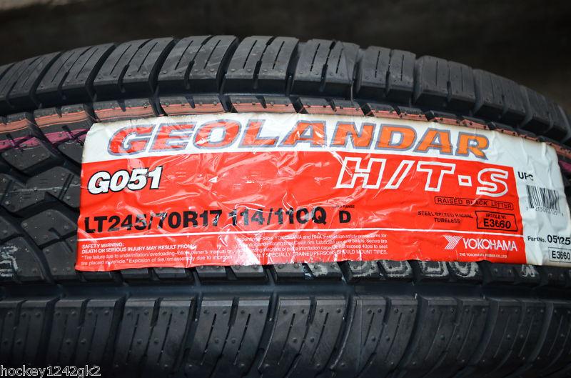 1 new lt 245 70 17 yokohama geolander ht/s 8 ply tire