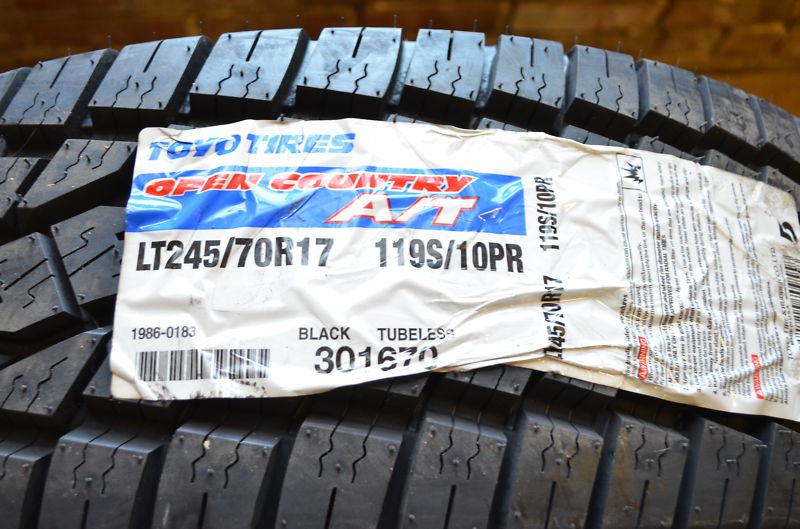 1 new lt 245 70 17 toyo open country a/t 10 ply tire