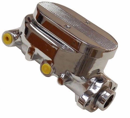 Gm chrome aluminum brake master cylinder w/ screw down style finned cap 1&#034; bore