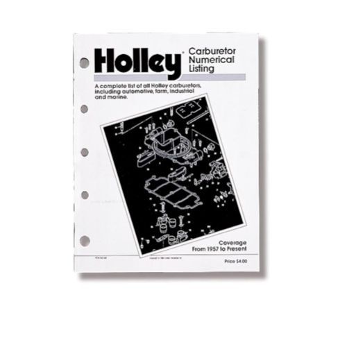 Holley 36-168 carburetor numerical listing book