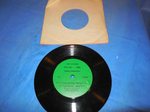 1962 chevrolet &#034;new car news&#034; original 45 rpm record! includes the corvette!!