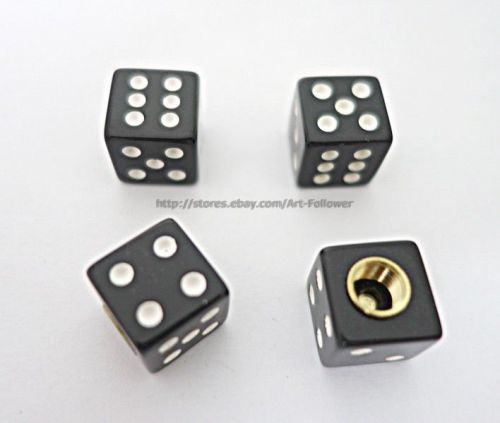 1set black dice tire air valve caps cover car truck bike motor