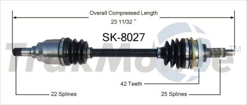 Cv axle shaft-new front left surtrack sk-8027 fits 99-02 suzuki esteem