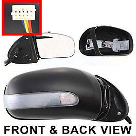 Power heated side view door mirror assembly passenger's right power fold