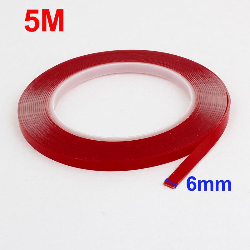 6mm x 5m car vehicle double side self adhesive clear tape roll