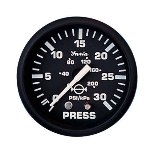 Faria beede 12810 faria euro black 2&#034; water pressure gauge kit 30psi