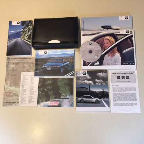 2004 bmw 3 series convertible handbook owners  manual guide with cd leather case