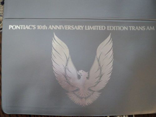 Trans am 10th anniversary,owner&#039;s manual cover-vinyl- new