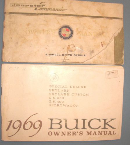 (2) car owner manuals - 1967/68 jeepster commando &amp; 1969 buick line