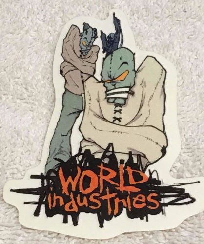 World industries old rare straight jacket creature die cut skateboard sticker