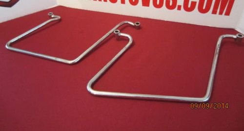 Harley davidson chrome saddle bag soft bag  support brackets fl, dyna touring