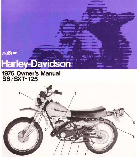 1976 harley-davidson ss125 &amp; sxt125 motorcycle owners manual -ss 125 &amp; sxt 125