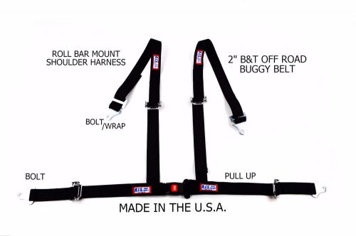 Rjs racing 2&#034; buggy off road seat belt 4 point roll bar black 50521-14