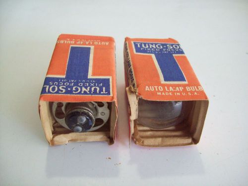 2 pc lot vintage tung-sol #2530 fixed focus 6-8 volt auto lamp bulbs