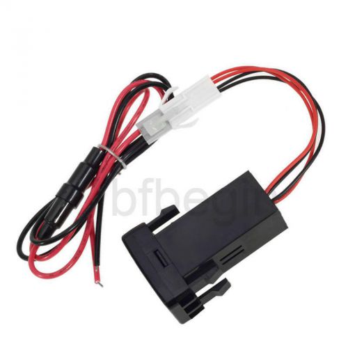 2.1a car dual usb port charger smartphone pda dvr + audio input for toyota vigo