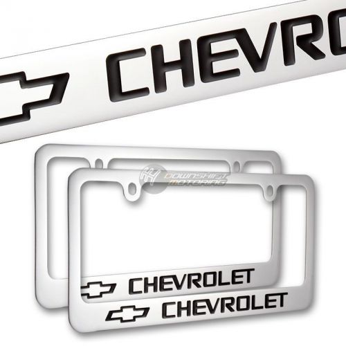 2pcs chevrolet chrome plated brass license plate frame hand painted engraved