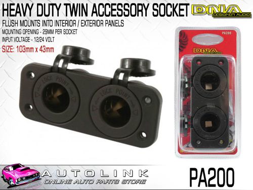 Dna heavy duty twin accessory sockets 12-24v size: 103x43mm interior/exterior