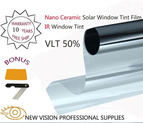 Ir window tint nano ceramic solar film vlt50% ir reduction 80% 76cmx6m