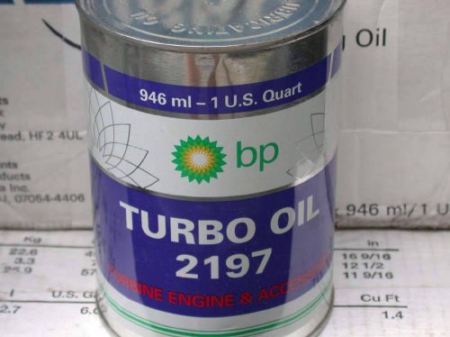 Bp synthetic lubricating aircraft turbo oil 2197 new 1 quart case and more