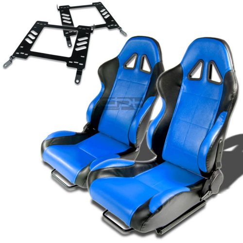 Type-5 racing seat black blue woven+silder+for 00-05 mit eclipse 3g bracket x2