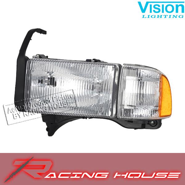 L/h headlight driver side lamp kit unit 1994-2001 dodge ram 1500 2500 3500