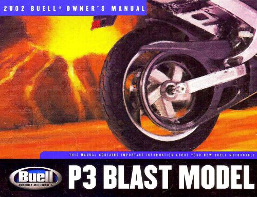 2002 buell p3 blast motorcycle owners manual kit -new sealed-buell p3 blast