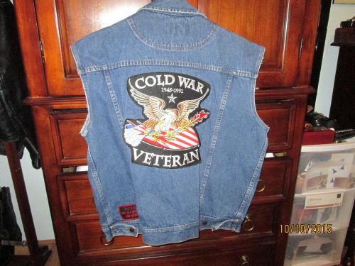 Motorcycle club colors cold war veteran jean vest