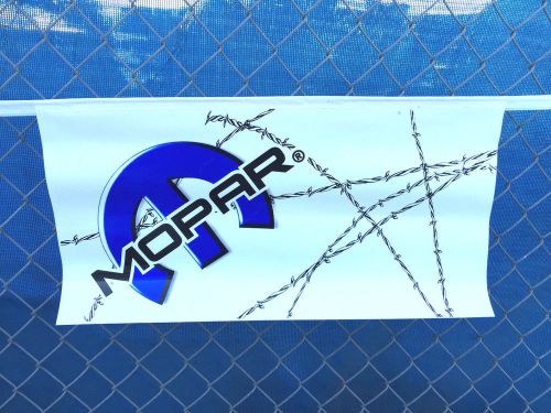 Vinyl 8 panel garland banner mopar barbed wire blue black indoor outdoor pennant