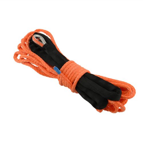 50&#039; x 1/4&#034; synthetic winch wire cable rope for atv/utv replacement orange