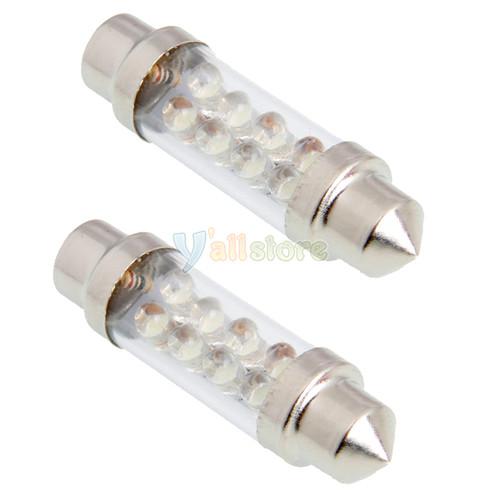 New 2 x  41mm 12v  car  8-led dome  festoon interior  lights bulbs lamp  white