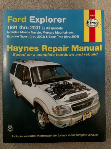 Haynes repair manual 1991 thru 2001 ford explorer, navajo, mountaineer, sport