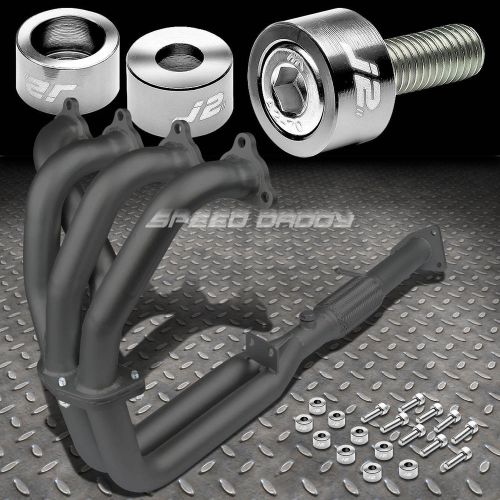 J2 for h23 bb2 black exhaust manifold 4-2-1 header+silver washer cup bolts